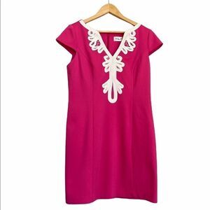 Eliza J Embroidered Pink Sheath Dress 12P